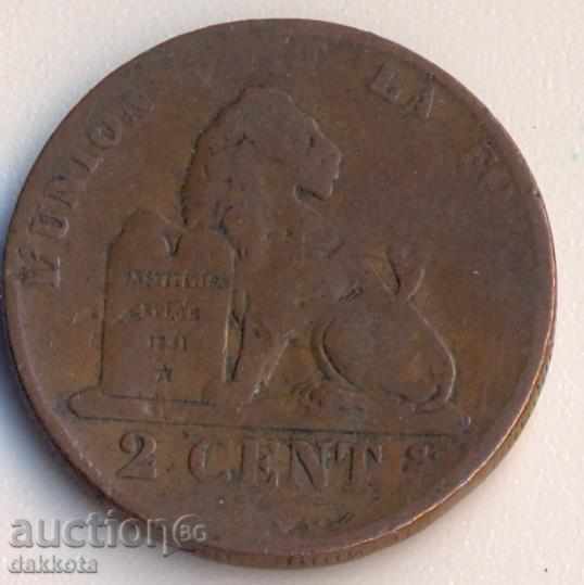 Belgia 2 centime 1860, DES Belges