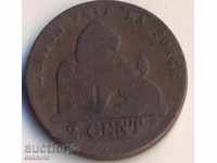 Βέλγιο 2 centimes 1845, DES Belges