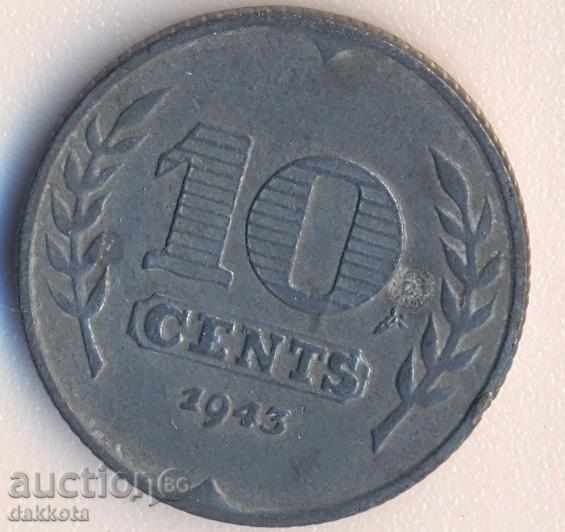 Olanda 10 cenți 1943, zinc