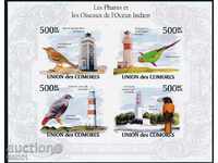 Чист блок Морски Фарове Птици 2010 от  Коморски острови
