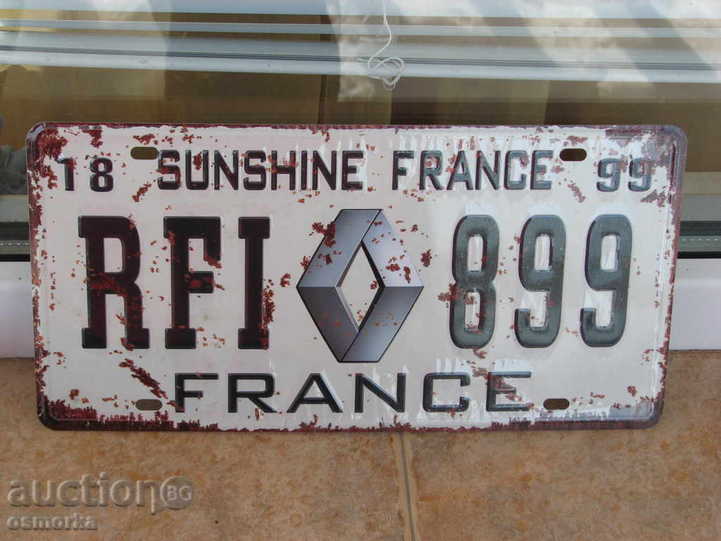număr de înmatriculare metal Renault Franța marca emblema auto