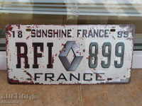 Metal plate number Renault Renault France car emblem sign