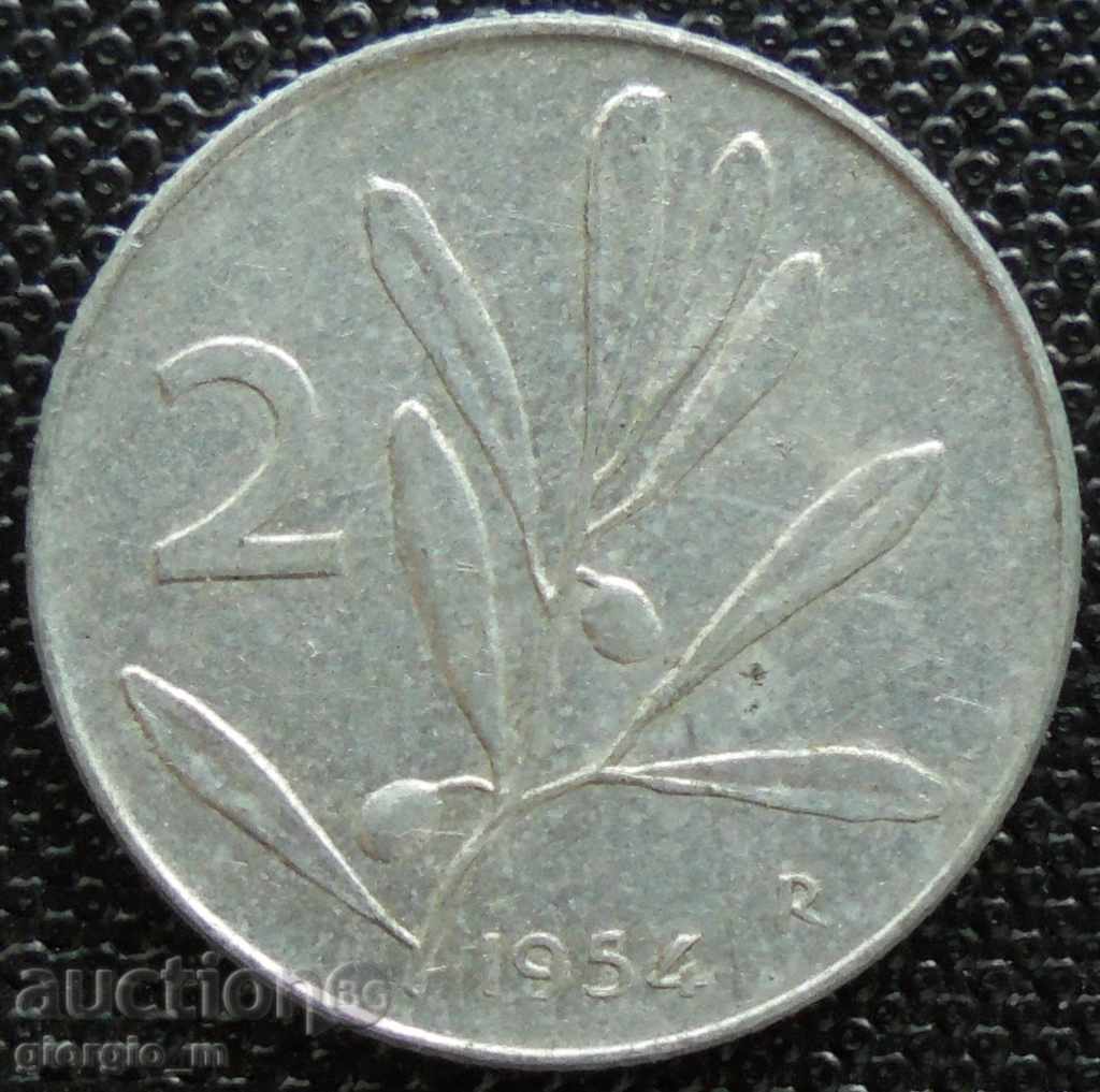Ιταλία - δύο λίρες το 1954.