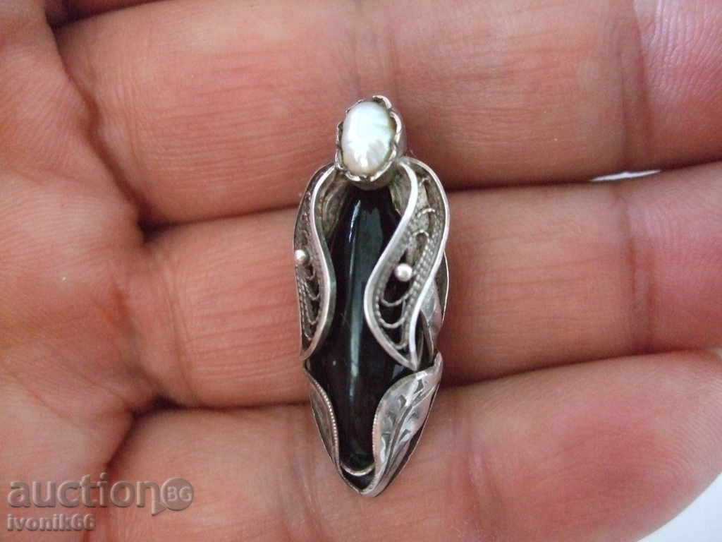 Livrarea unic cercei realizate manual antic perle de argint și onix Livrarea unic cercei realizate manual antic perle de argint și onix