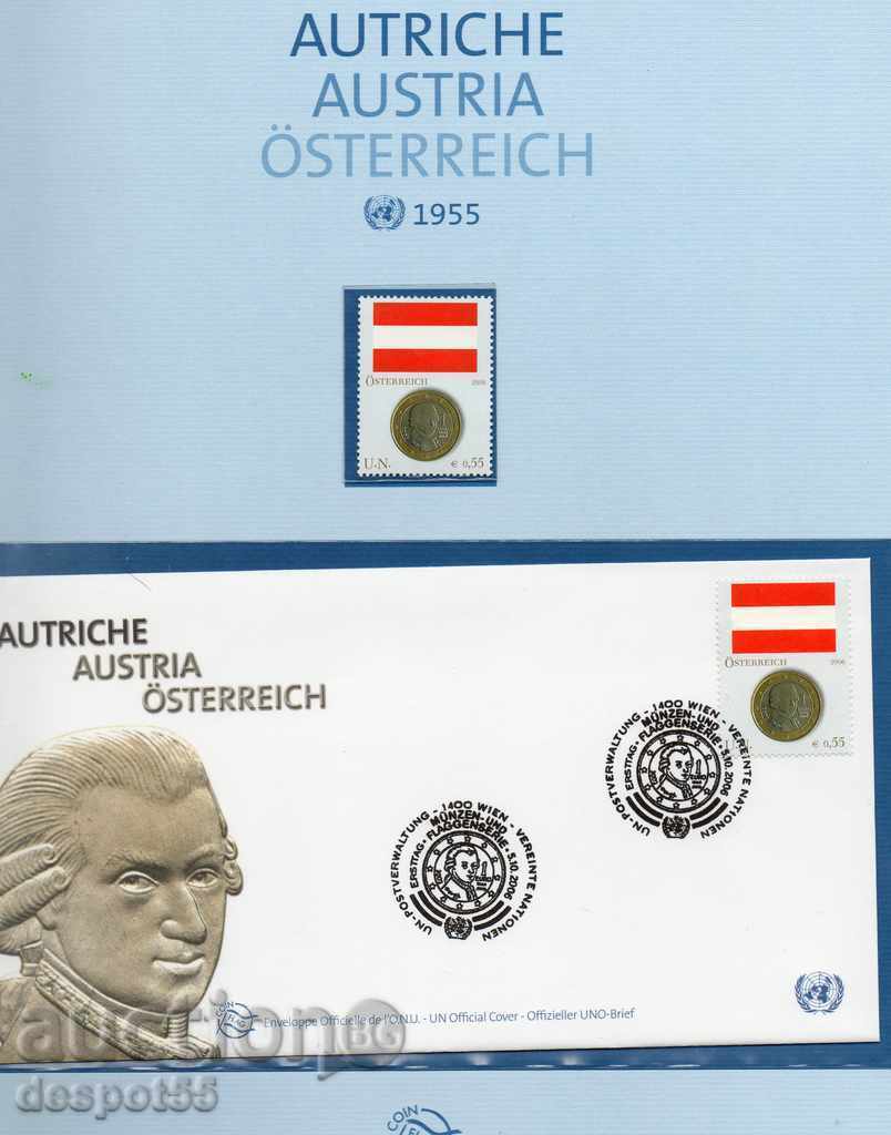2006 των Ηνωμένων Εθνών στη Βιέννη. νομίσματα Series, σημαίες τσάντα «την πρώτη μέρα.»
