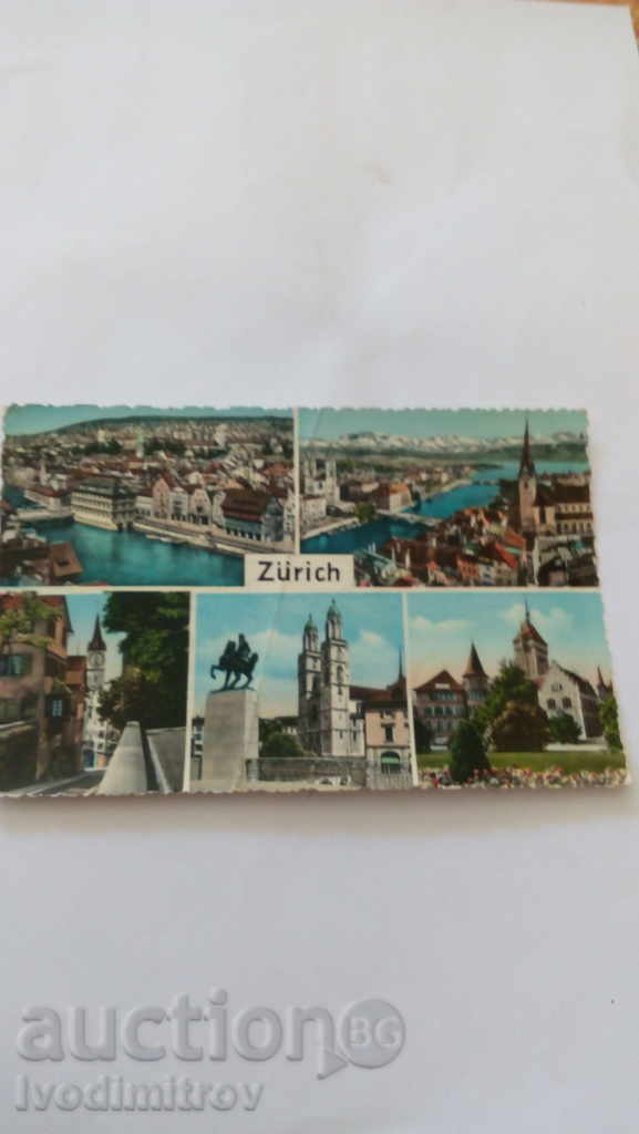 Carte poștală Zurich 1956