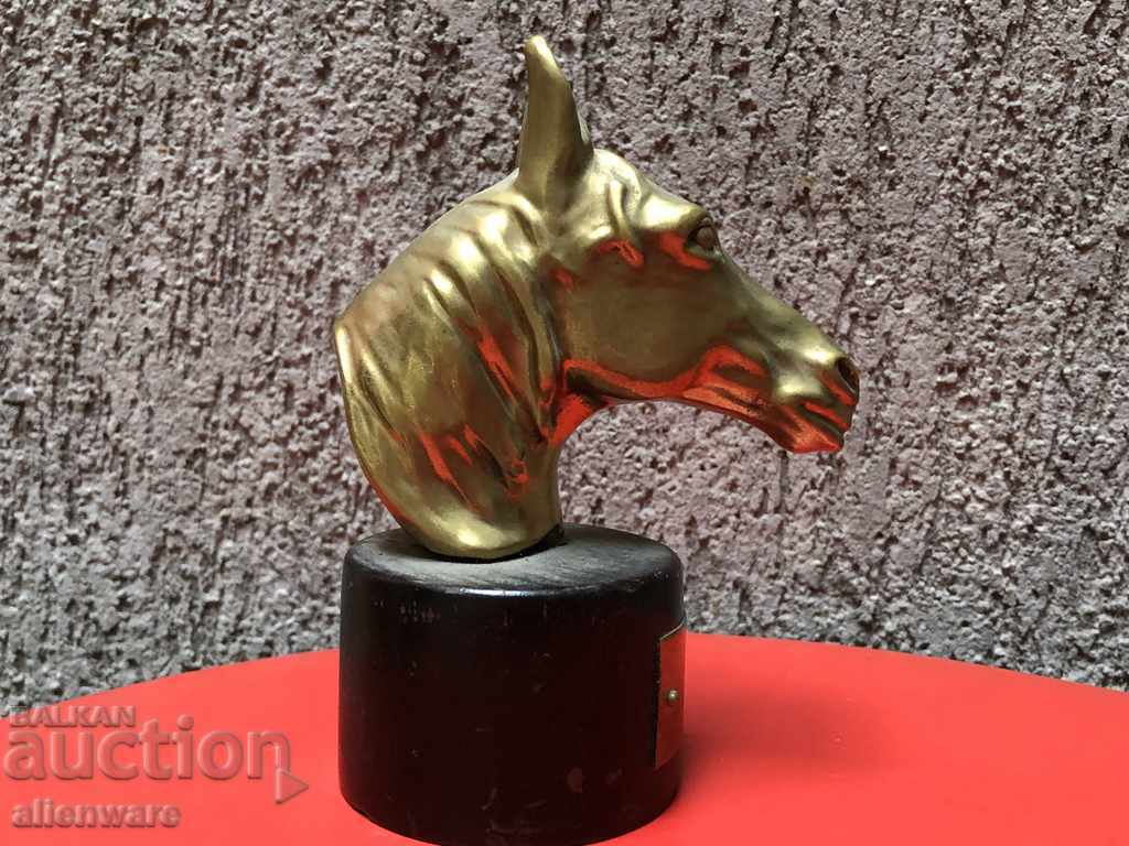 Bronze goat head with inscription label! - 5 Bronze goat head with inscription label! - 5