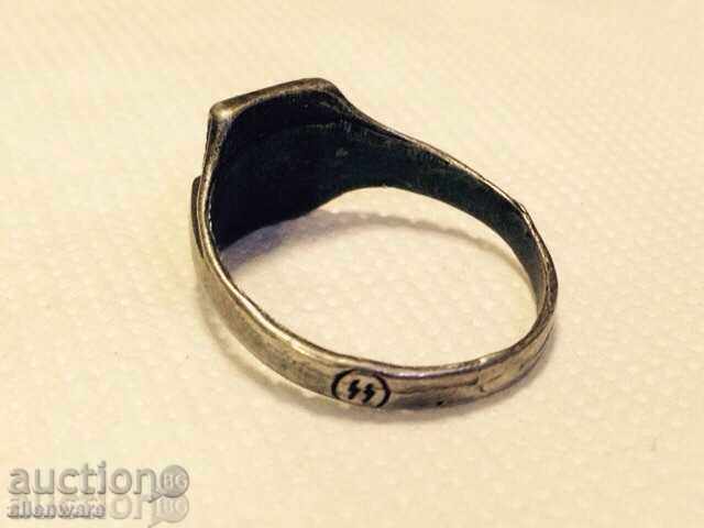 Auction German silver ring of SS-owl from VWB Auction German silver ring of SS-owl from VWB