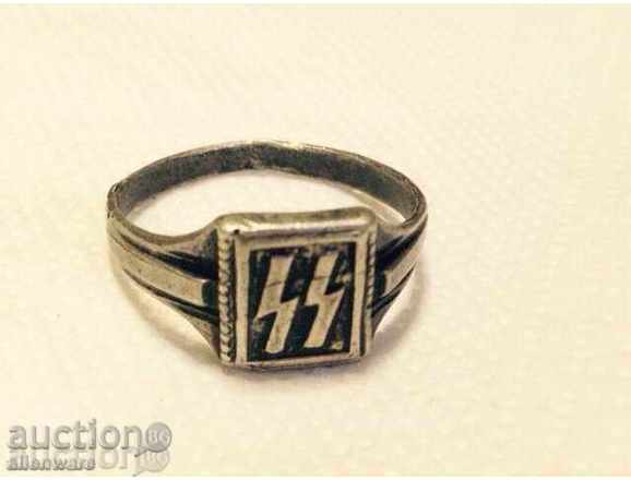 Γερμανικά ασημένιο δαχτυλίδι των SS-ovets του HST