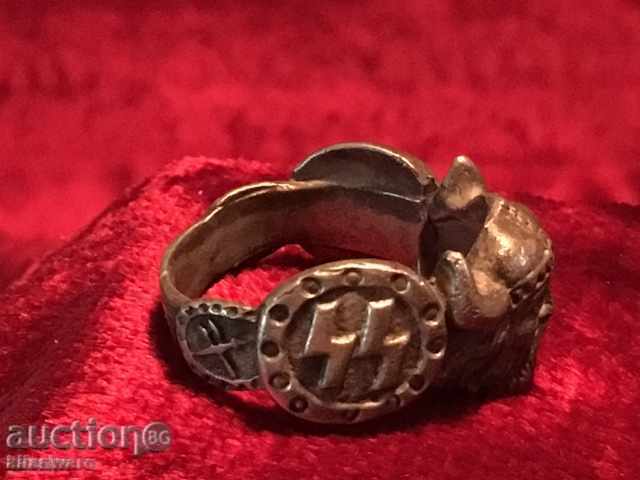 Massive silver ring of SS division Wiking - 7 Massive silver ring of SS division Wiking - 7