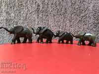 Four elephants of a buffalo horn