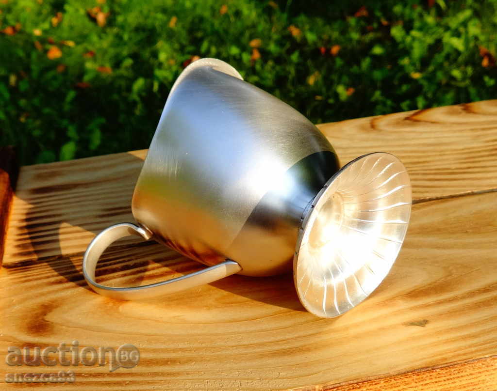 Silver-plated pitcher, milk jug made of bronze - 5