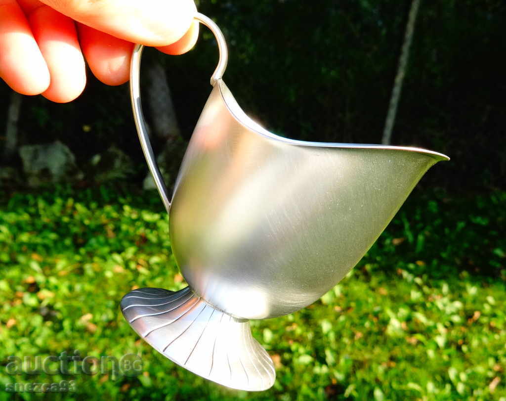 Silver-plated pitcher, milk jug made of bronze - 7