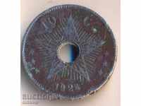 Congo Belgian 10 centime 1925/4 an, subțire