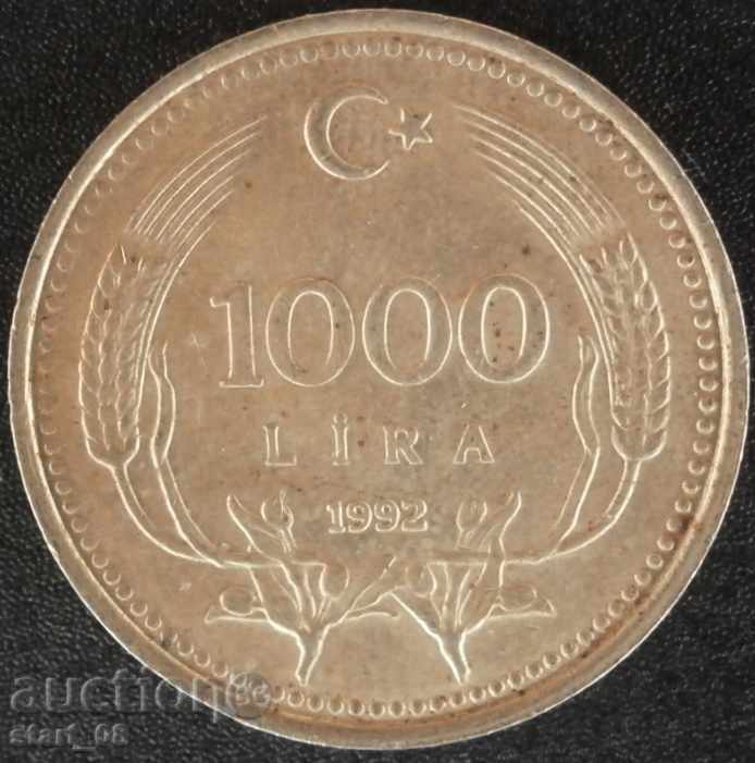 1000 λίρες 1992g.- Τουρκία