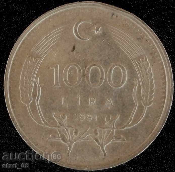 1000 pounds 1991 - Turkey