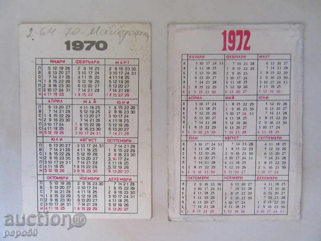 2 ST. BULGARIAN CALENDARS - DZI with price 1.00 BGN | € 0.51 2 ST. BULGARIAN CALENDARS - DZI with price 1.00 BGN | € 0.51
