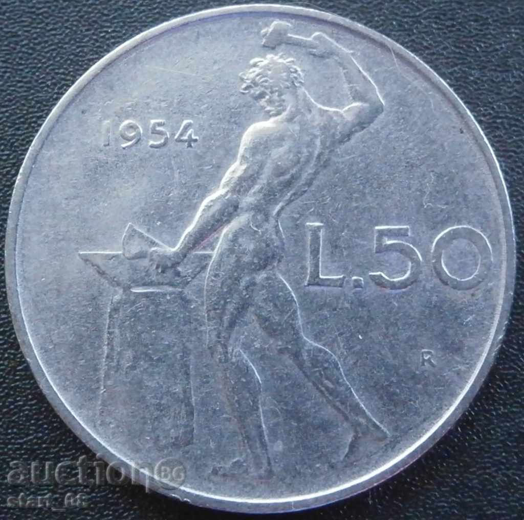 Italy - 50 pounds 1954