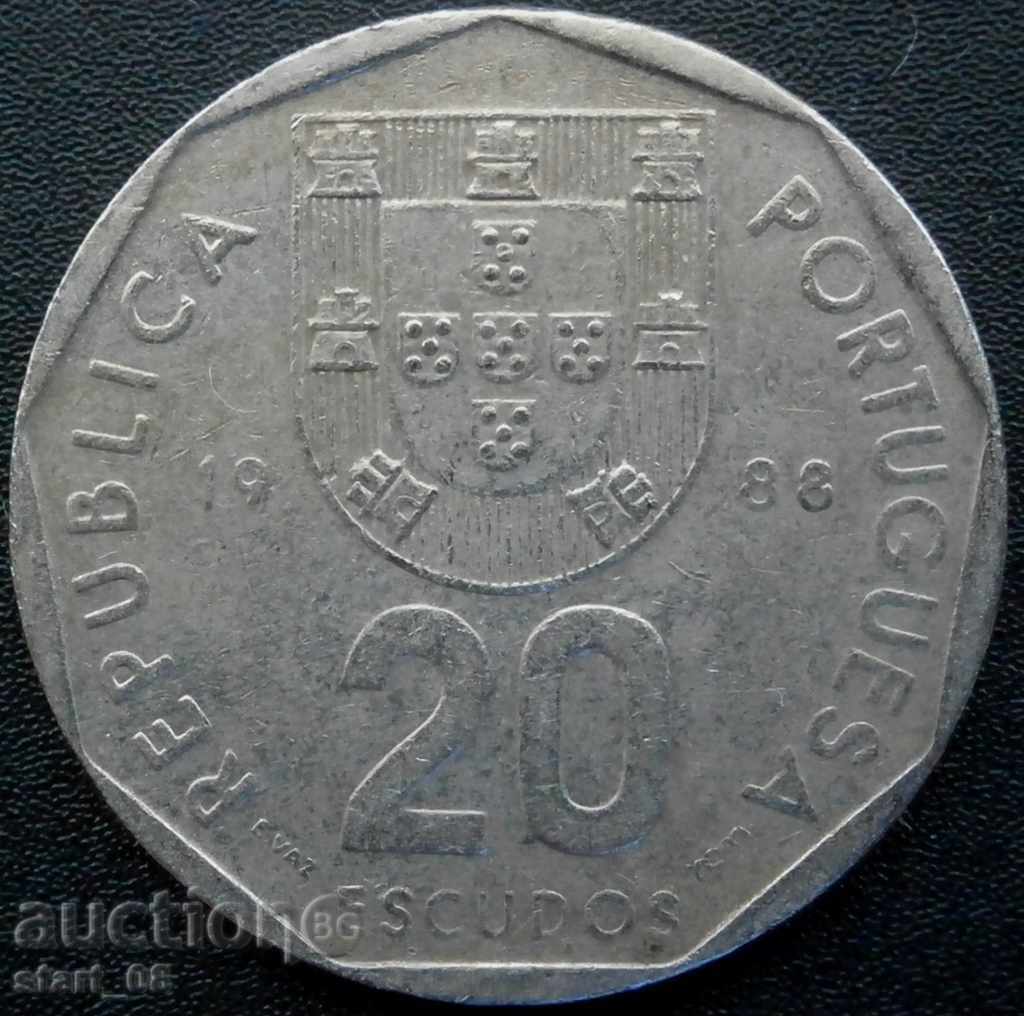 Португалия 20  ескудо 1988г.