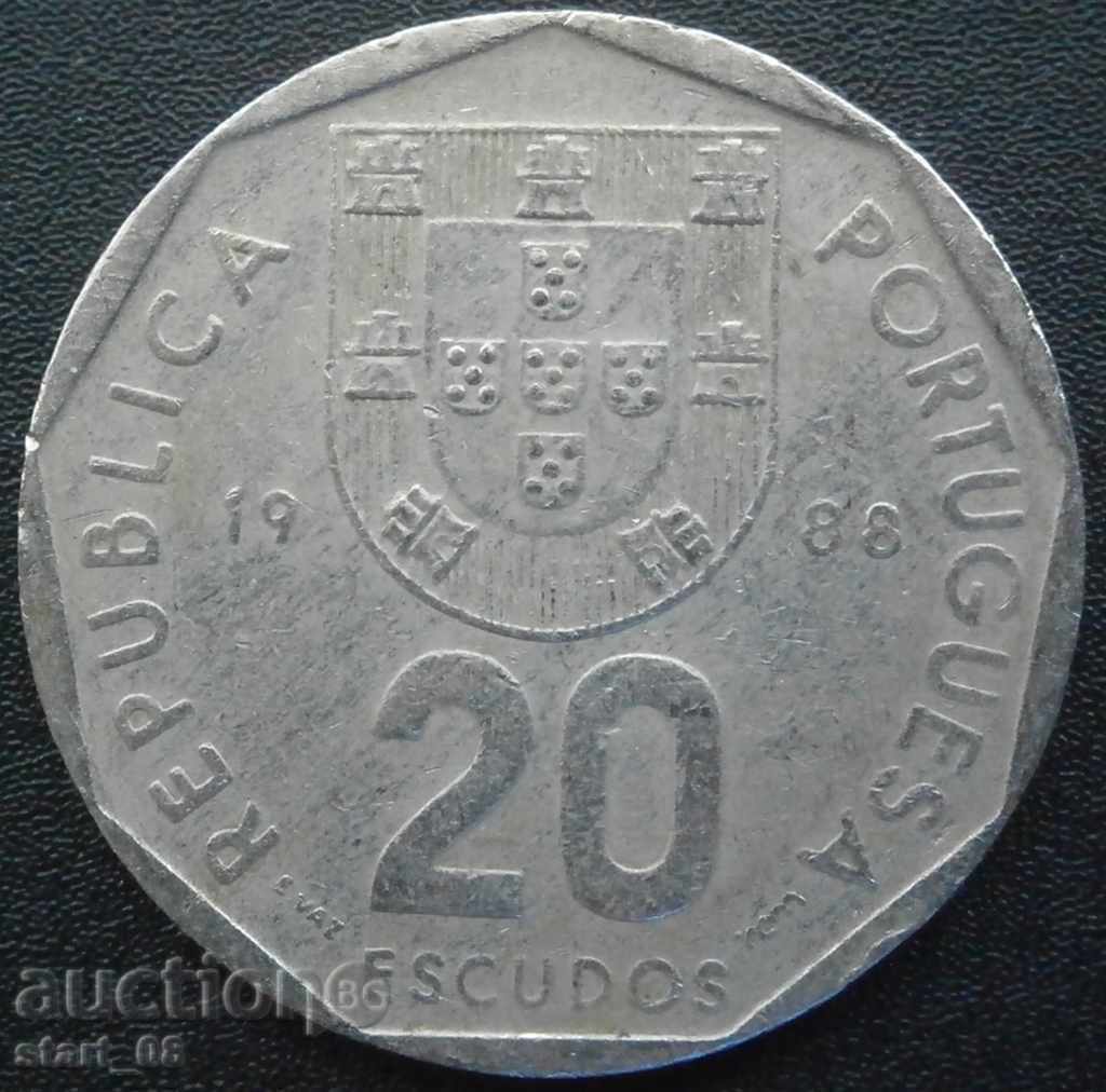 Португалия 20  ескудо 1988