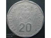Portugalia 20 escudos 1988.