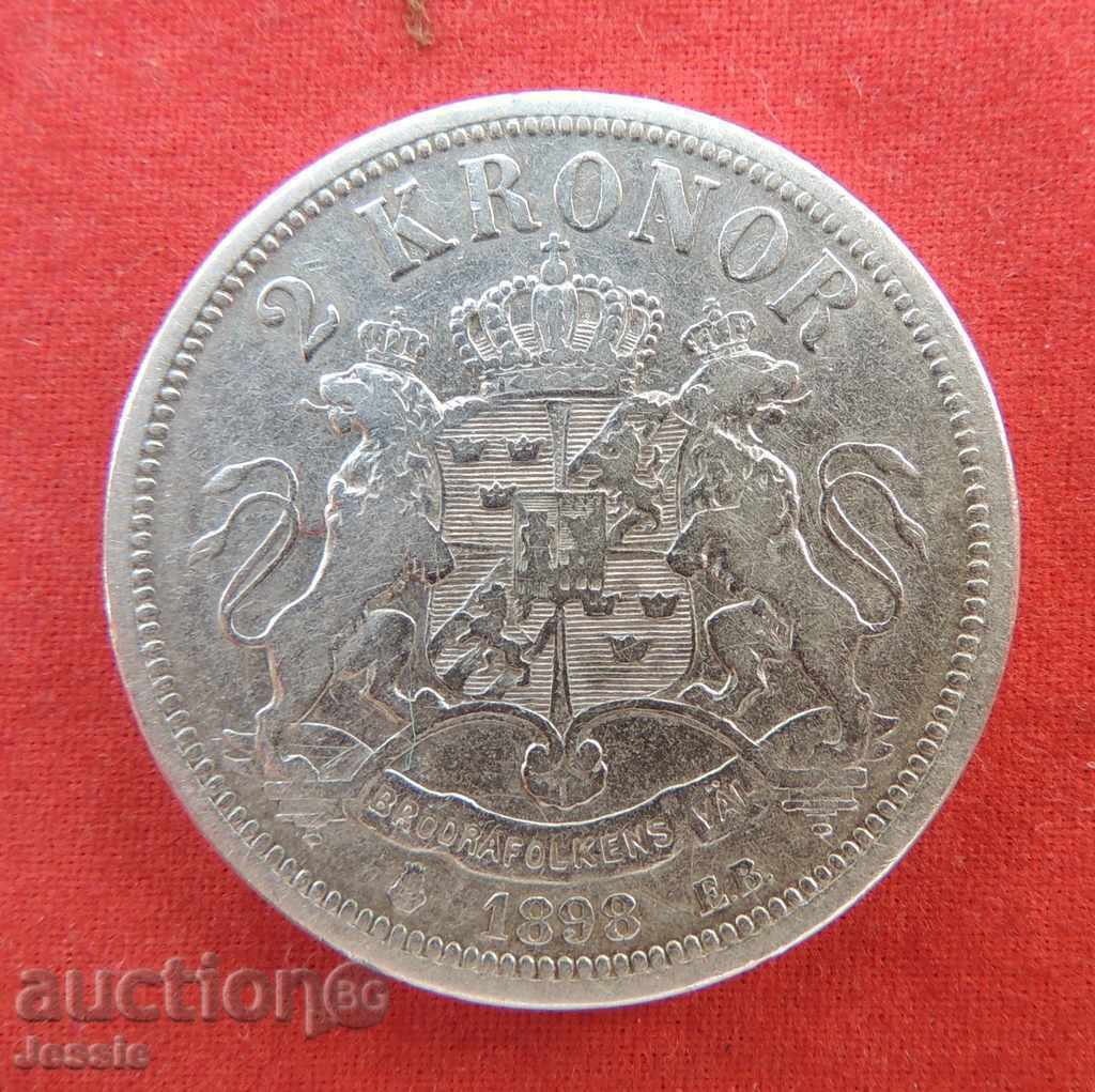 2 coroane 1898 EB argint Suedia