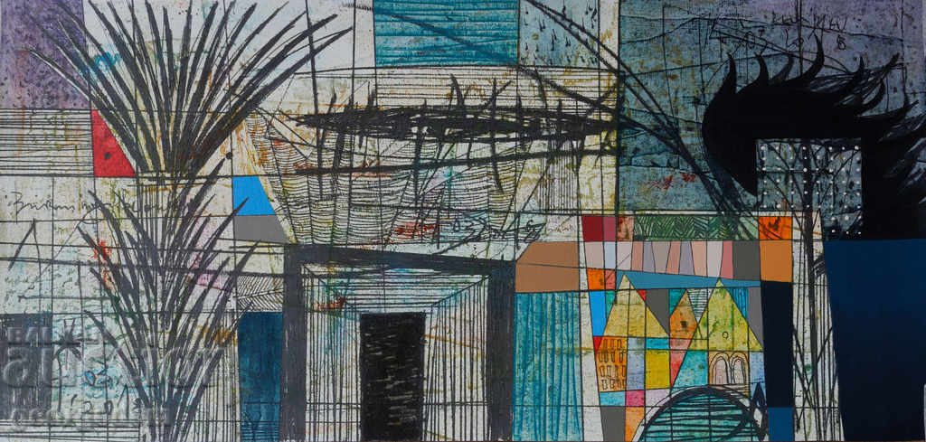 painting, oil, cardboard with price 650.00 BGN | € 332.34