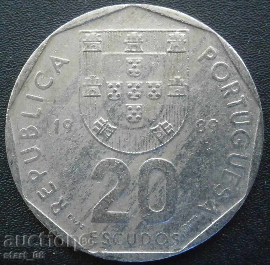 Португалия 20  ескудо 1989г.