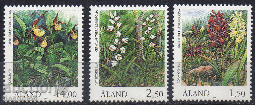1989. Åland. Flori - Orhidee.
