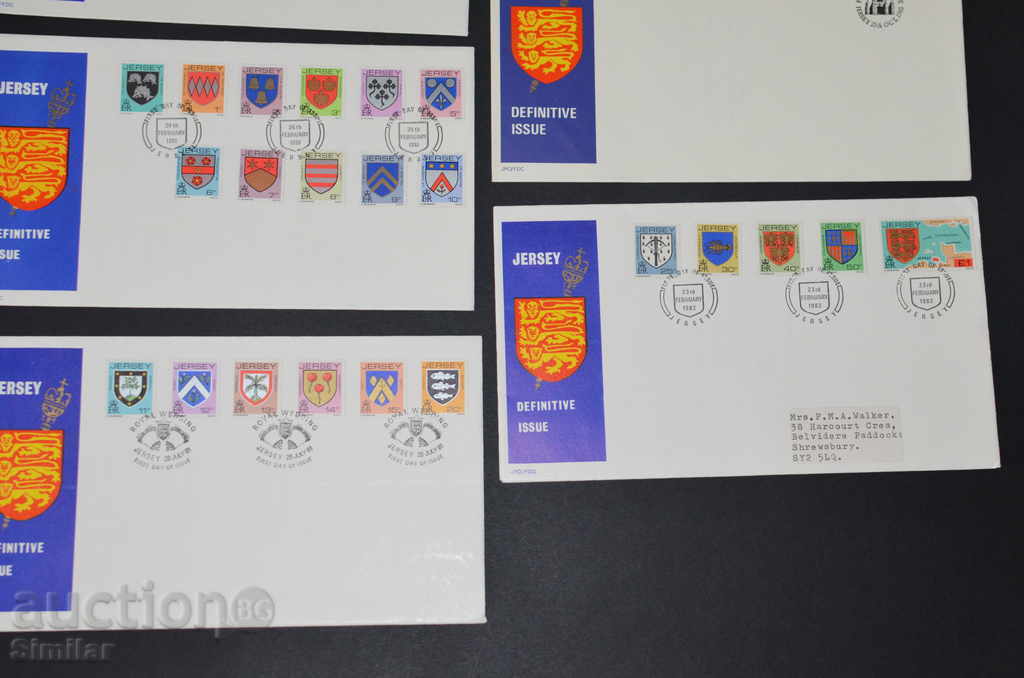 Jersey / Jersey 8 pcs. first envelopes 1976-1985. - 5 Jersey / Jersey 8 pcs. first envelopes 1976-1985. - 5