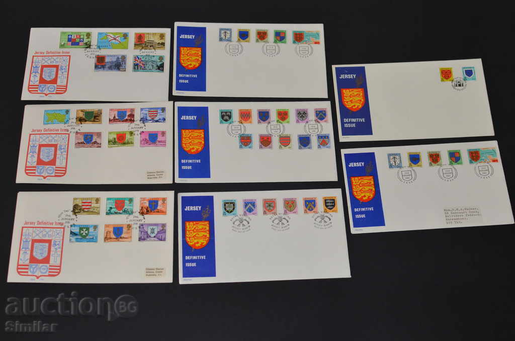 Jersey / Jersey 8 pcs. first envelopes 1976-1985.
