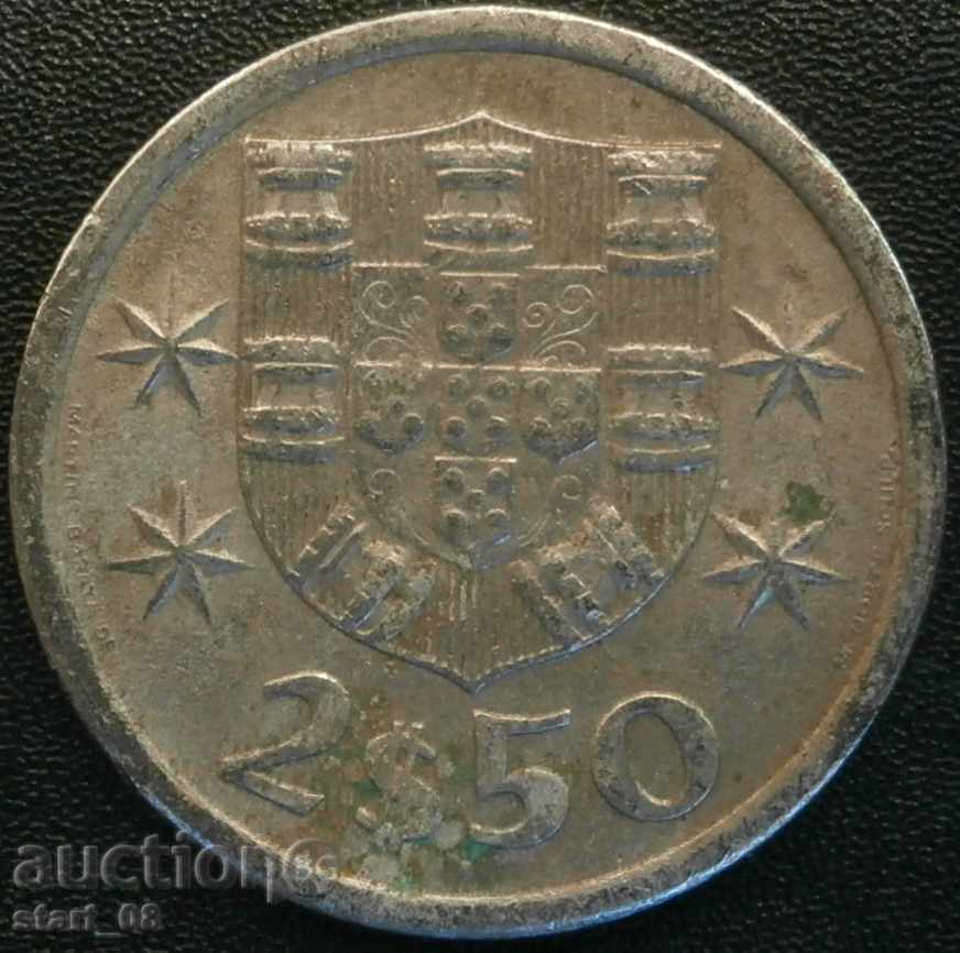 Португалия 2$50 ескудо 1974г.