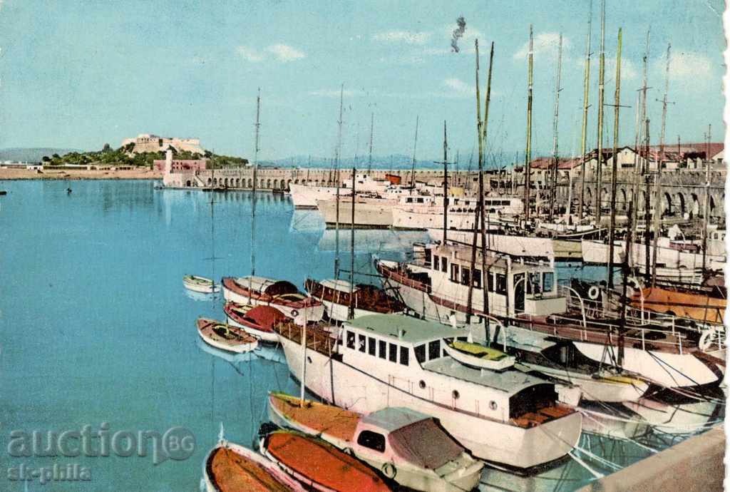 Пощенска картичка- Кораби - Антиб - Пристанището