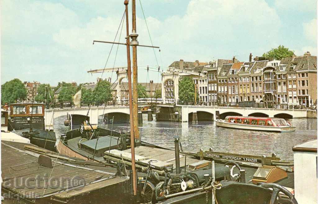 Пощенска картичка - Амстердам - Речни кораби
