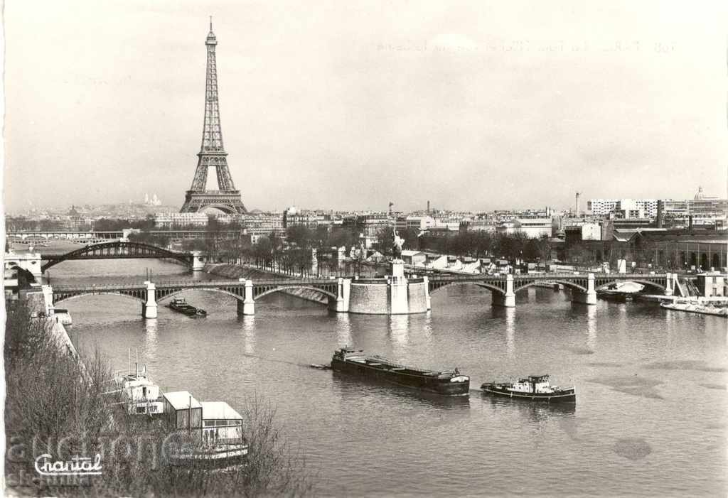 Пощенска картичка - Париж - Речни кораби