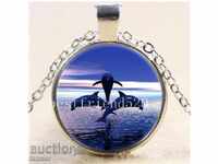 Colier din argint tibetan delfini