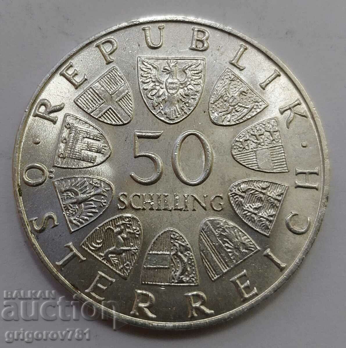 50 шилинга сребро Австрия 1969 - сребърна монета с цена € 25.56 | 49.99 лв.