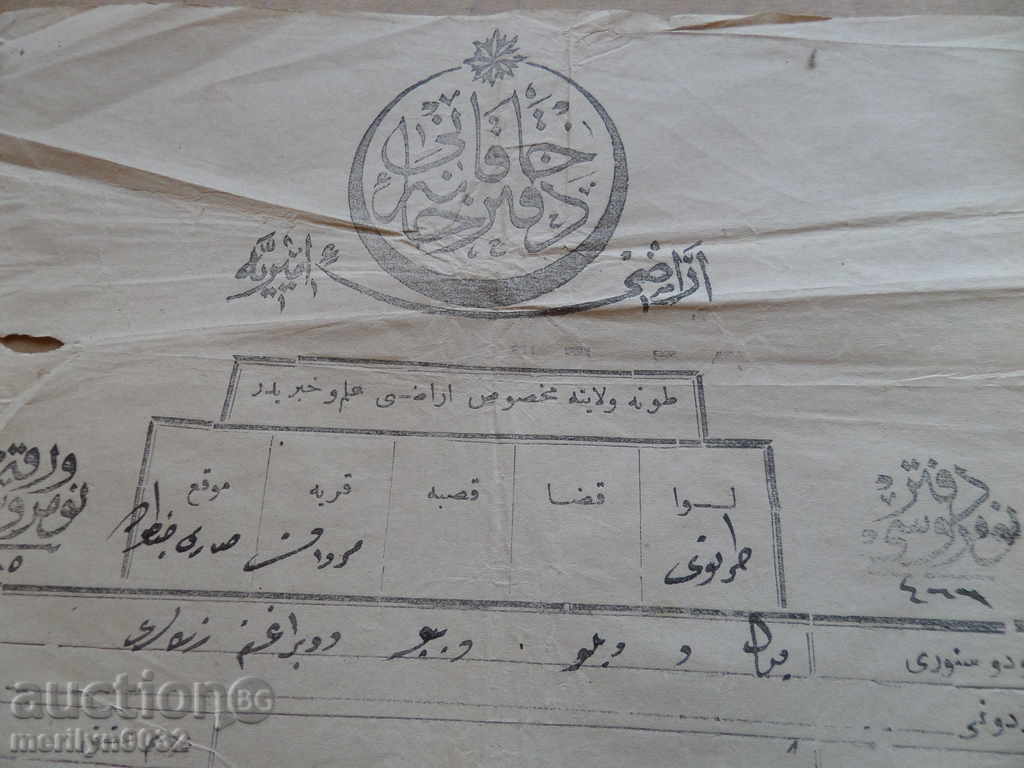 Ottoman document of the fortified act tapping permit treaty with price 89.00 BGN | € 45.50 Ottoman document of the fortified act tapping permit treaty with price 89.00 BGN | € 45.50