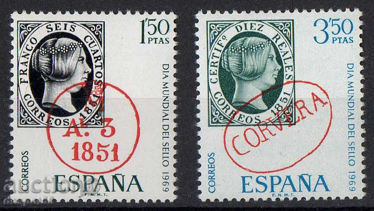 1969. Spania. Ziua Mondială ștampila poștei.