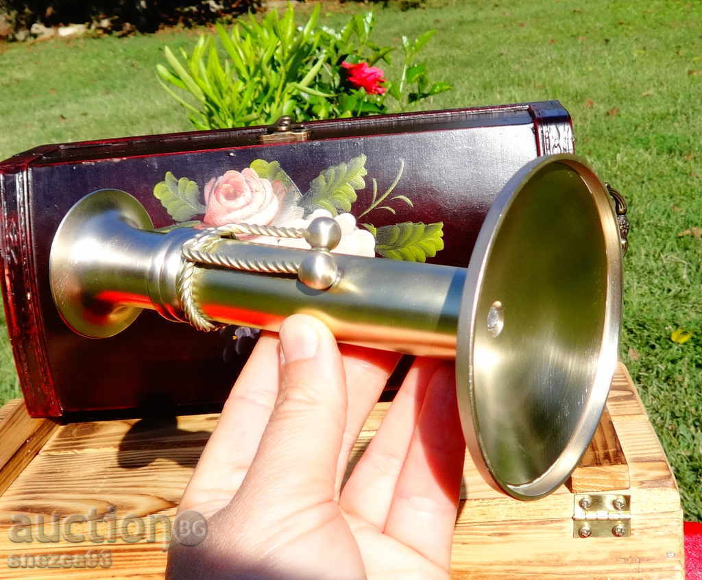 Auction Bronze candlestick with balls Auction Bronze candlestick with balls