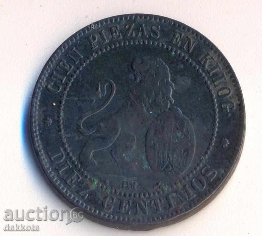 Spania 2 centavos 1870