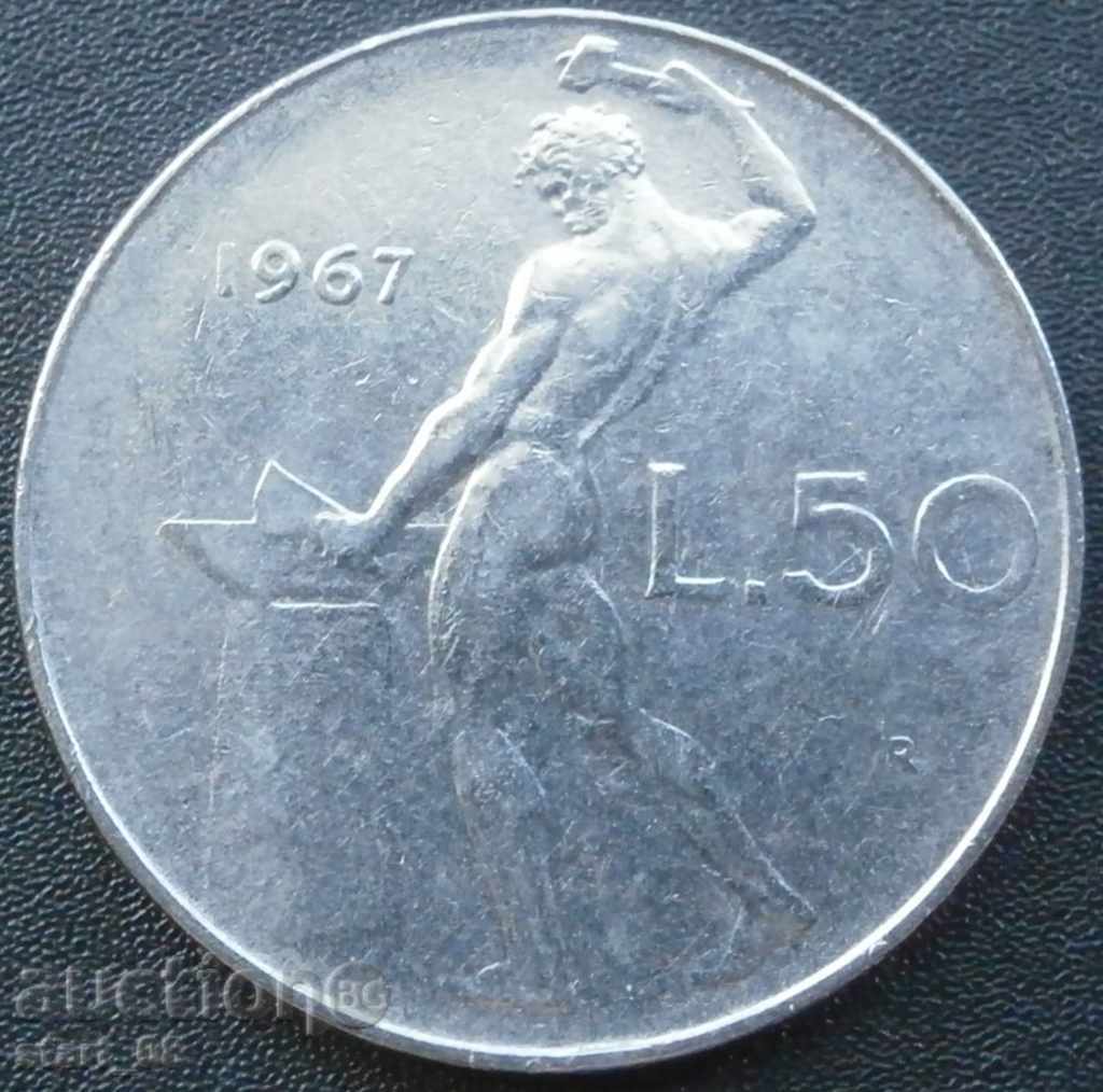 Italia 50 liras 1967.