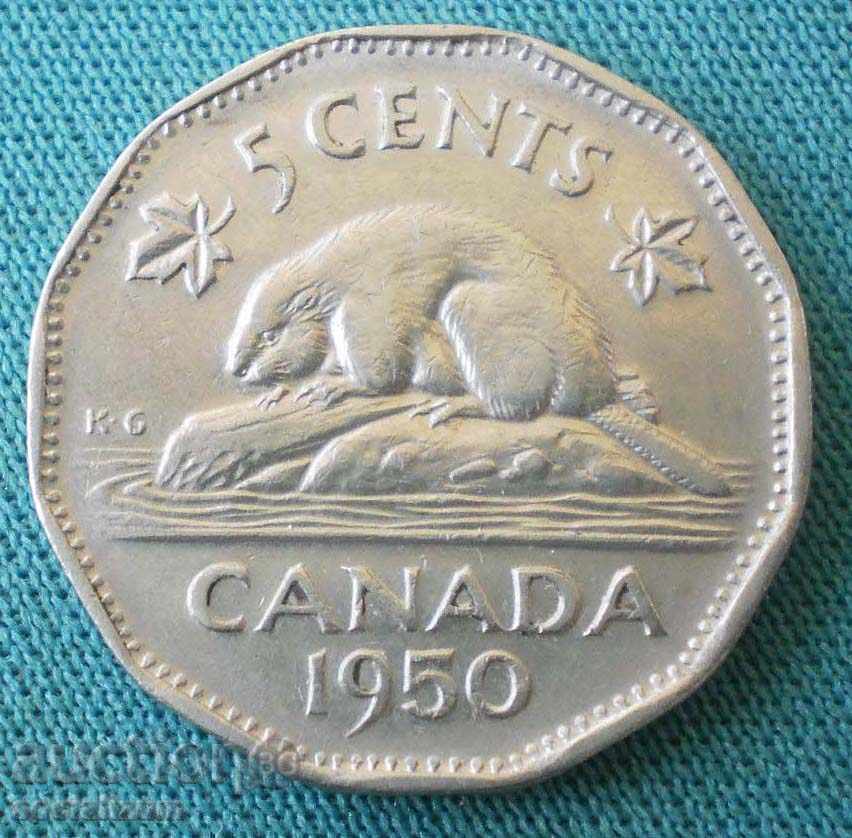 canada 5 cent 1950 rare