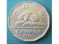 canada 5 cent 1950 rare