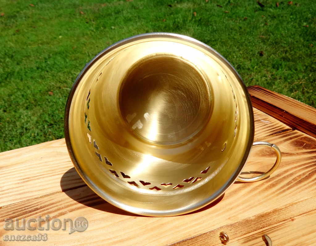 Antique vessel, candy box with openwork, rings, brass. with price 19.00 BGN | € 9.71