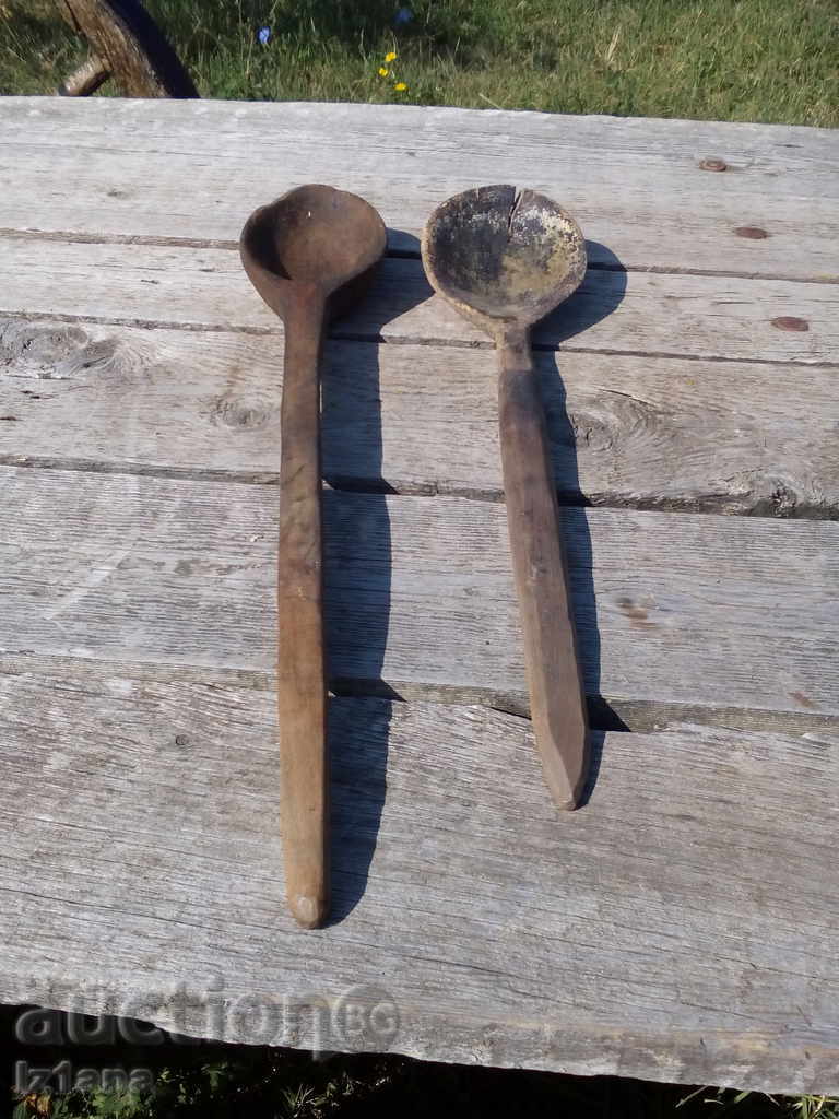 An old wooden spoon with price 7.00 BGN | € 3.58 An old wooden spoon with price 7.00 BGN | € 3.58