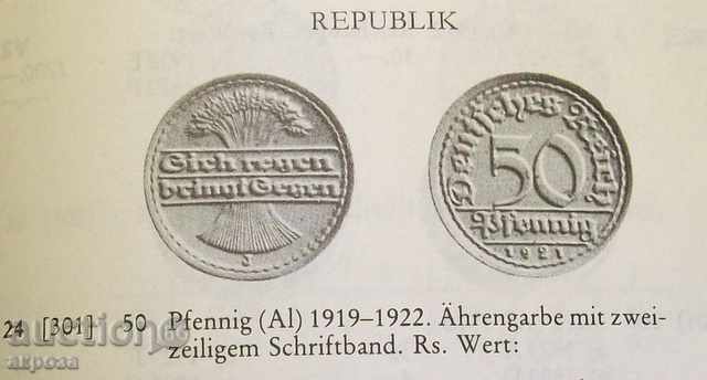 50 pffing 1921-J-ORDER EMISSION-MINT - 5 50 pffing 1921-J-ORDER EMISSION-MINT - 5