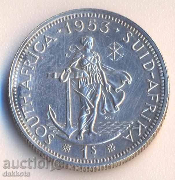 South Africa 1 shilling 1953, silver