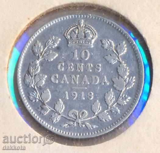 Canada 10 cent 1918, silver Canada 10 cent 1918, silver