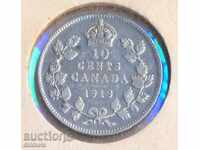 Καναδάς 10 σεντς το 1918, ασημένιο